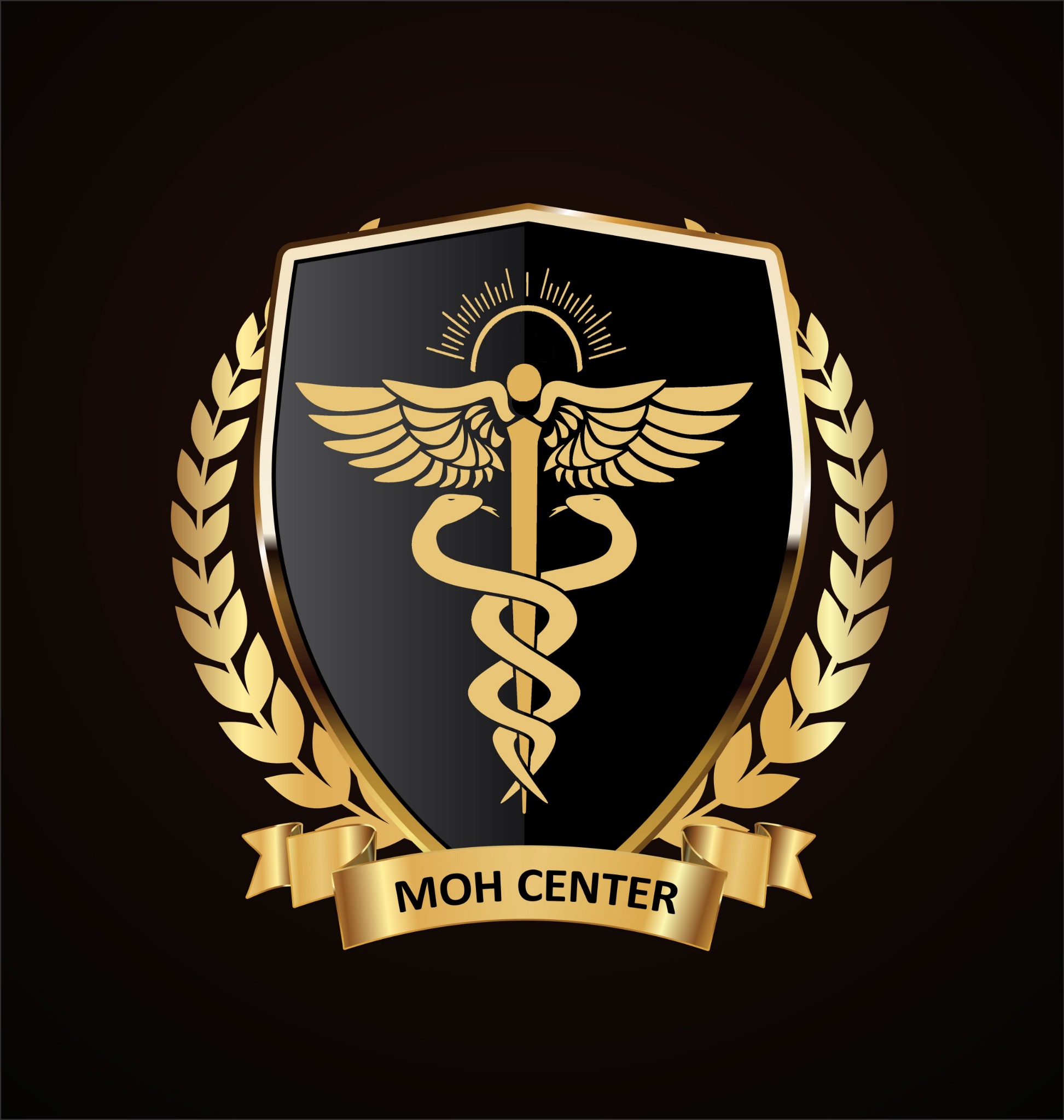 MOH CENTER gold medical crest